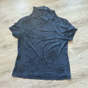 Mock neck floral blouse